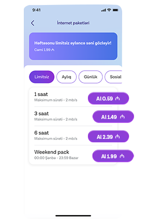 İnternet paketlərinə qoşul